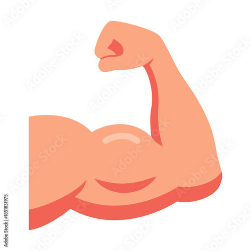 Muscle Flat Colored Icon for Strength Training