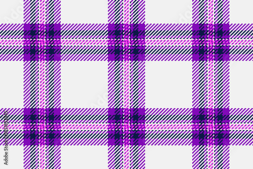 Copy space pattern background plaid, sensual vector tartan fabric. Femininity texture textile seamless check in white and purple colors.