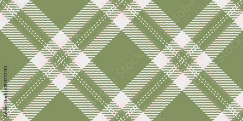 Fashioned check vector plaid, glamour texture fabric textile. Style seamless pattern tartan background in green and white colors.