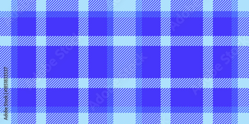 Foot pattern vector seamless, lady check background fabric. Net plaid tartan texture textile in indigo and cyan colors.