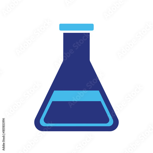 Laboratory glass Erlenmeyer flask vector illustration for chemistry