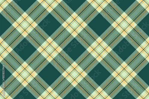 Contemporary plaid seamless vector, contour fabric tartan background. Checkered check pattern textile texture in teal and light colors.