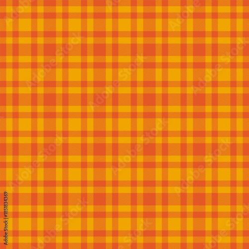 Messy textile fabric vector, diverse tartan background check. Xmas pattern plaid seamless texture in orange and bright colors.