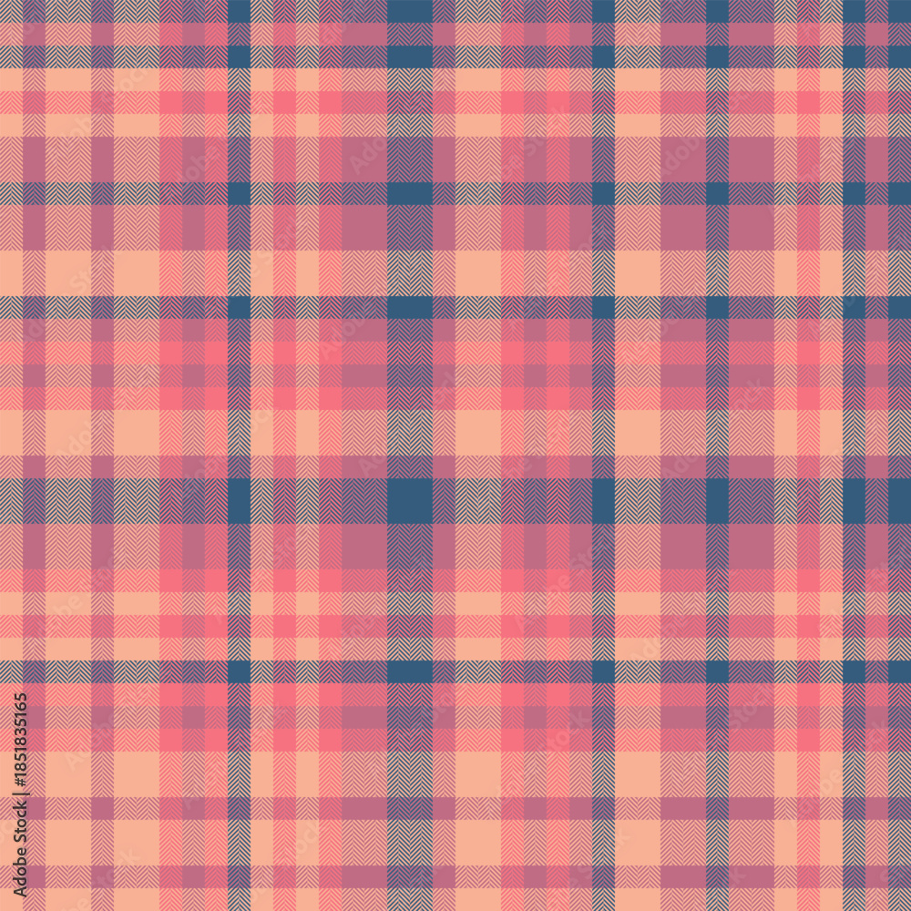 Fototapeta premium Cozy pastel plaid pattern. Textile design for backgrounds, apparel, or crafts. Its warm color scheme brings a welcoming, rustic, and nostalgic vibe.