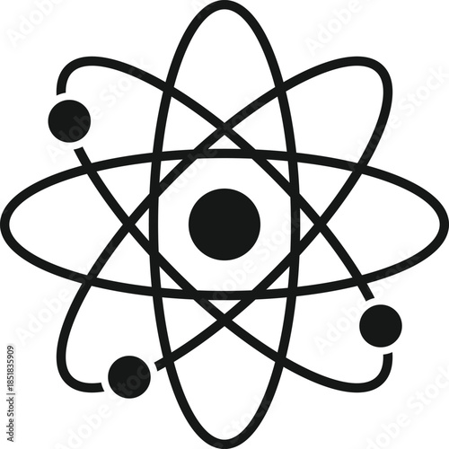 Tech and Innovation Symbols. Atomic icon graphic design. Microscopic world and technology signs. Tech and Innovation Symbols
