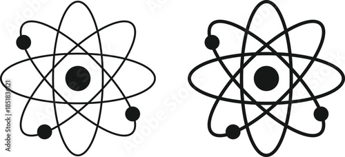 Tech and Innovation icon. Atomic icon graphic design. Tech and Innovation Symbols. Microscopic world and technology signs
