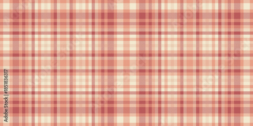 Geometric seamless background vector, small plaid tartan check. Kind pattern textile fabric texture in light and orange colors.