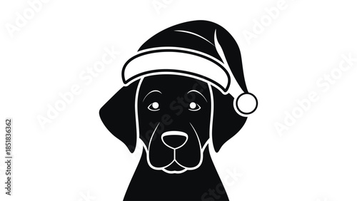 Festive dog in Santa hat for holiday cheer