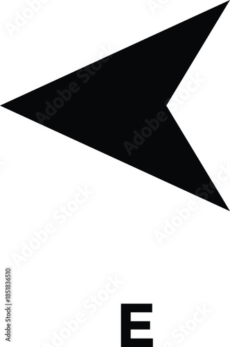 Navigation east Symbols. Directional arrow icon. Cardinal Direction Symbols. east pointing graphic set. Map and location indicators
