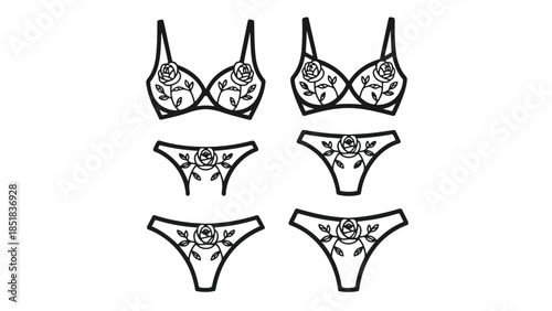 Elegant floral lingerie set with roses