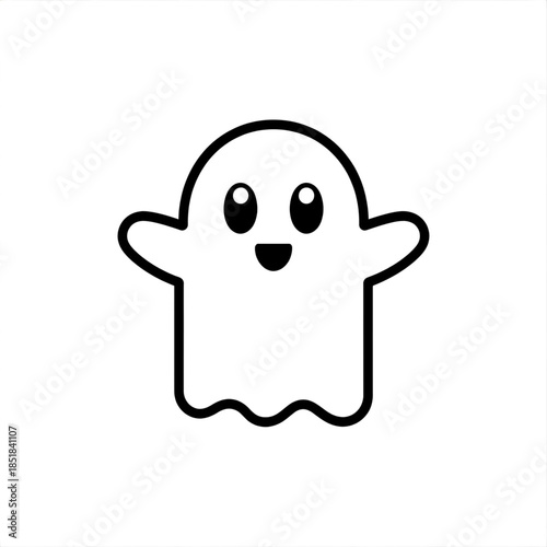 Happy cartoon ghost