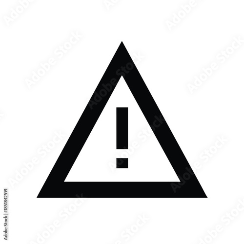 Flat Vector Hazard Triangle Bold Border