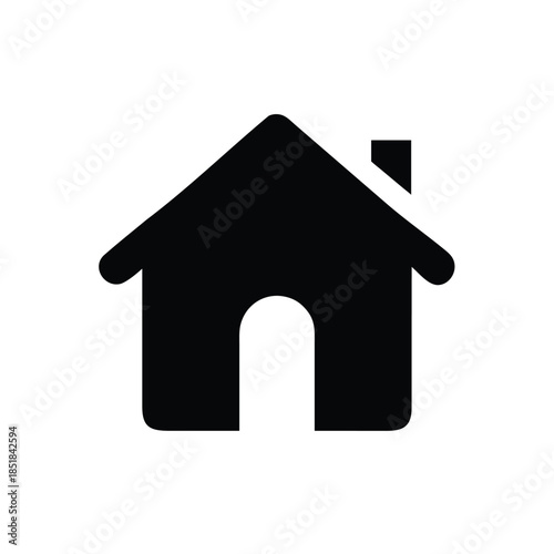 Flat Vector Home Silhouette Rounded Edges
