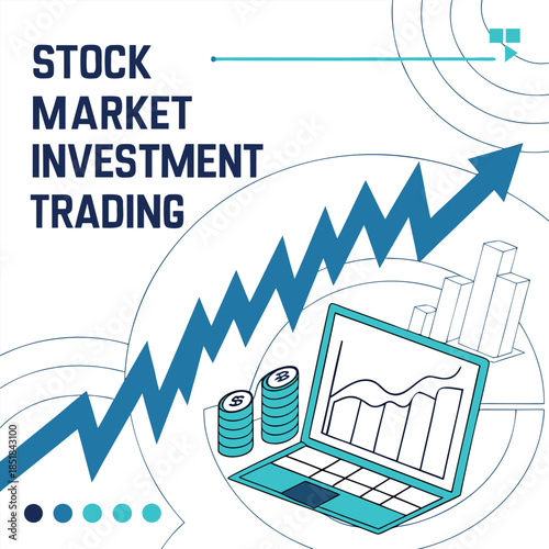 Financial growth concept, showing increase stock market