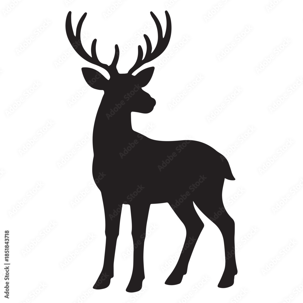 Fototapeta premium deer icon vector silhouette