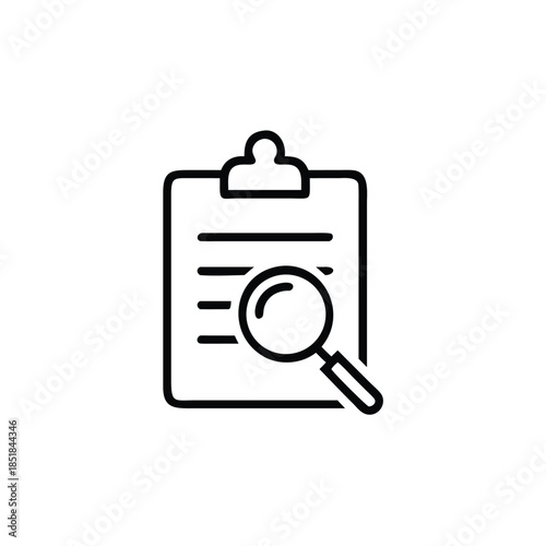 Clipboard With Magnifying Glass Quality Inspection