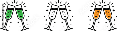 Champagne glasses clinking icon
