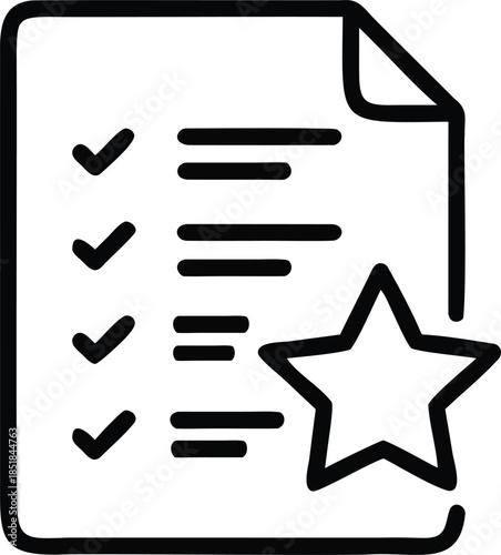 Document Checklist With Star Rating Review