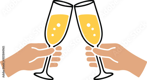 Champagne glasses clinking icon