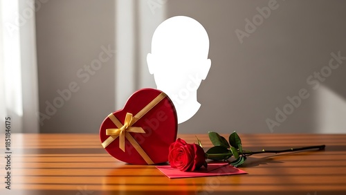 Valentine's day gift with rose