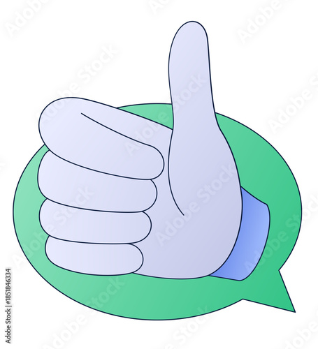 Thumbs up in a speech bubble