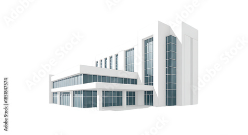 Sleek modern white building with glass windows, representing corporate architecture and innovation.