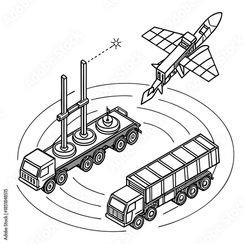 Of missile defense system with truck launched missile and transport vehicle
