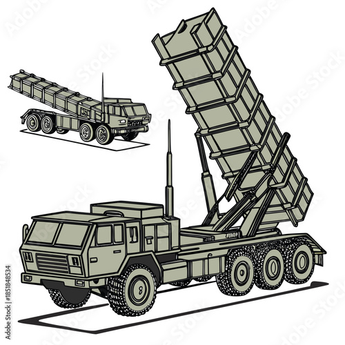 Military vehicle mobile missile launcher system mobile launcher