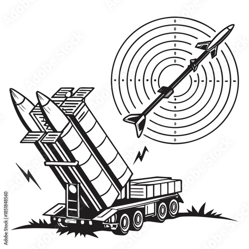 Surface to air missile system on truck with radar guidance