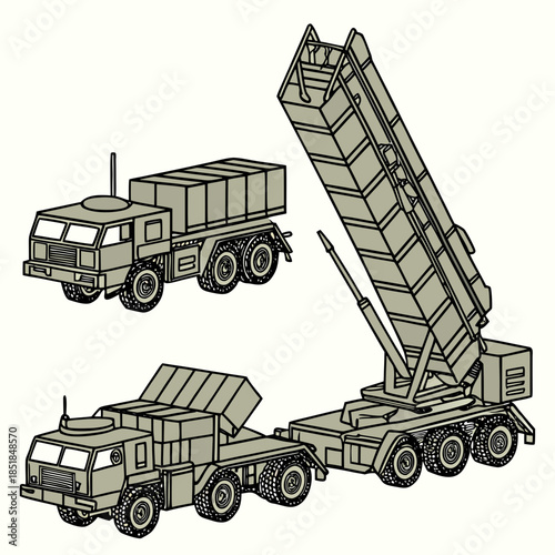 Military truck and missile launcher system technology
