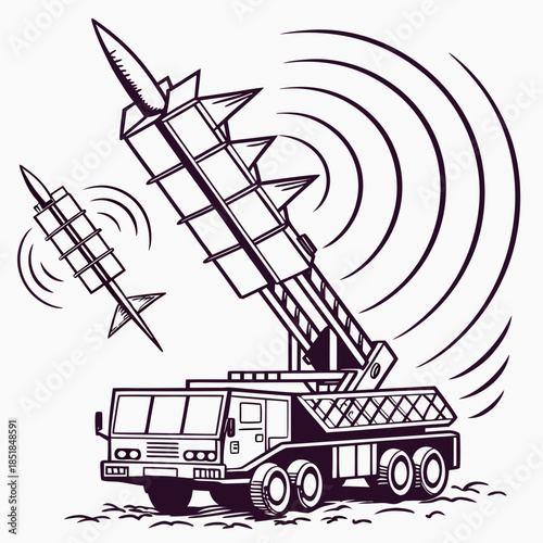 Of mobile air defense system launching missile launcher