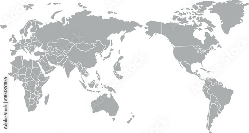 World map high quality vector illustration isolated on white