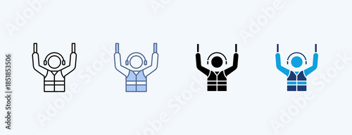 Ground Handling Multiple Icon Illustration Vector