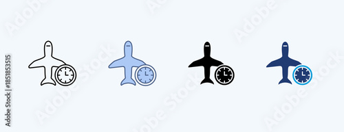Flight Operation Multiple Icon Illustration Vector