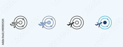 Flight Control Multiple Icon Illustration Vector