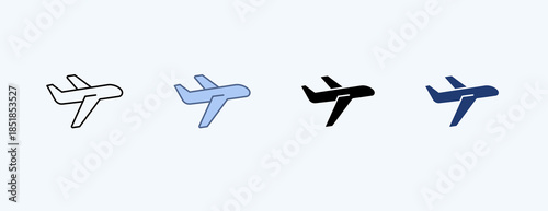 Aircraft Design Multiple Icon Illustration Vector