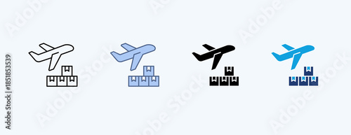 Air Cargo Multiple Icon Illustration Vector