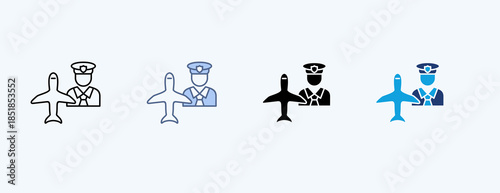 Aviation Security Multiple Icon Illustration Vector