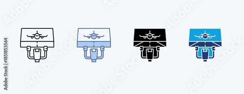 Flight Simulator Multiple Icon Illustration Vector