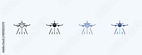 Runway Inspection Multiple Icon Illustration Vector