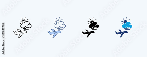 Aviation Weather Multiple Icon Illustration Vector