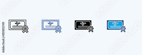 Airworthiness Certification Multiple Icon Illustration Vector