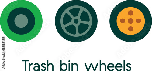 Colorful Trash Bin Wheels Set for Recycling Bins