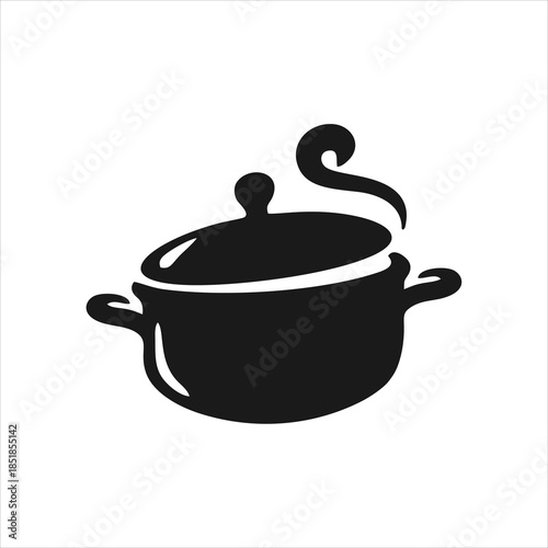 Steaming covered cooking pot icon