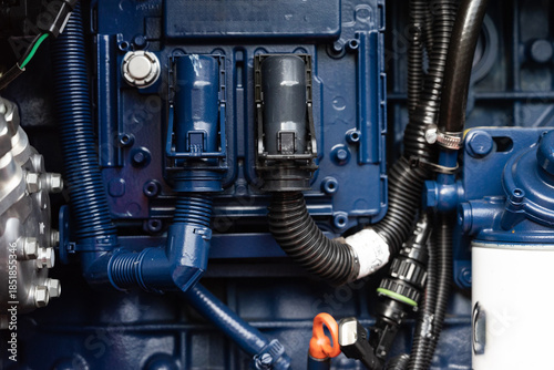Tableau sur toile Hydraulic system of industrial construction equipment