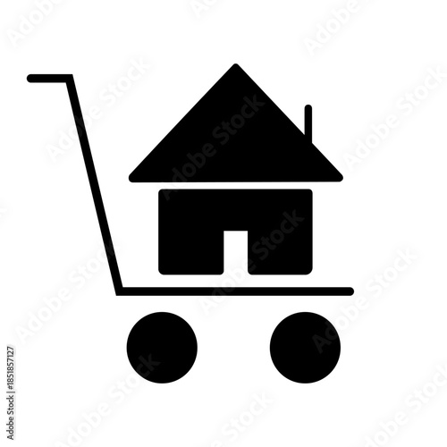 Relocation editable icon. Moving services Illustration sign. Moving symbol. shipping logo.