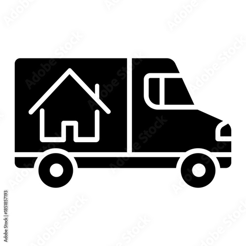 Relocation editable icon. Moving services Illustration sign. Moving symbol. shipping logo.