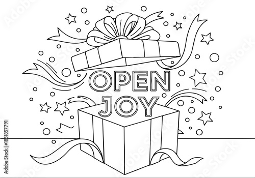 Open the Gift of Joy A Fun and Festive Coloring Book for All Ages