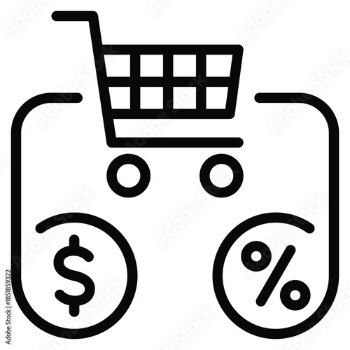 Sales Tax Icon Line Vector Illustration