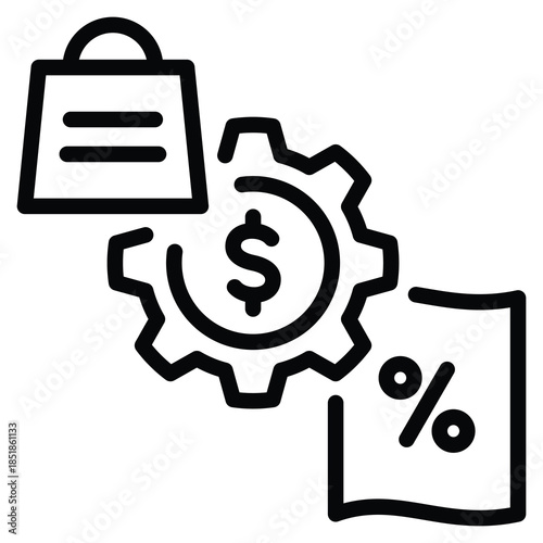 Value-Added Tax Icon Line Vector Illustration